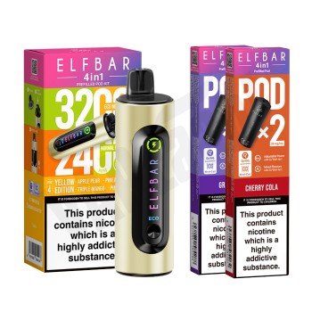 Elf Bar 4 in 1 Pod Kit + 2 Pods Bundle Pack